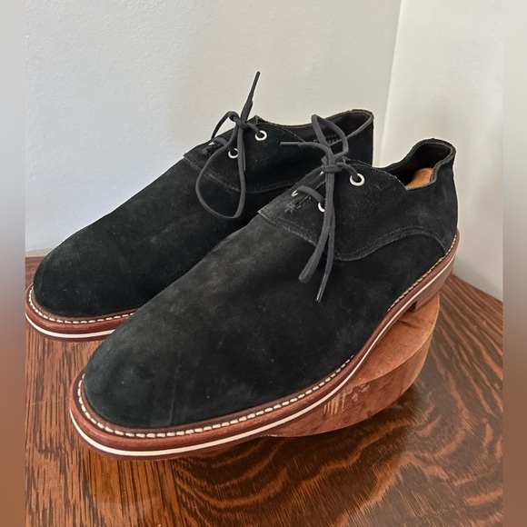 Helm Benson Derby Shoe Black Suede 10D - Picture 2 of 8